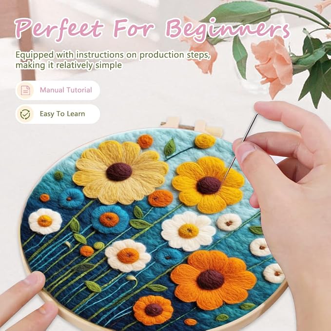 yesJRL Needle Felting Kits Beginners, Natural Landscape DIY Wool Needle Felting - Image 4