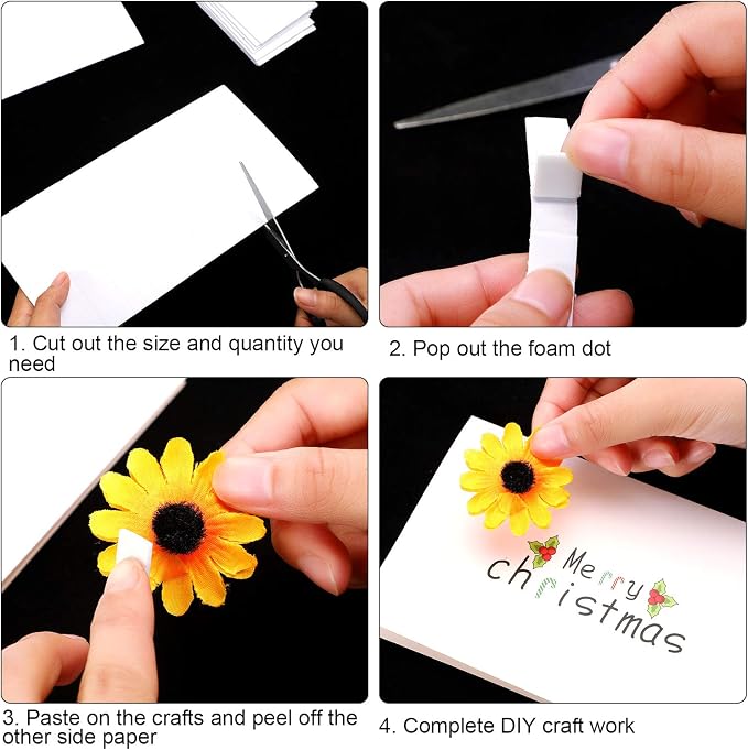 Zonon 16 Sheets Adhesive Foam Squares 3200 Pcs Double Sided Self Dots Precut - Image 4