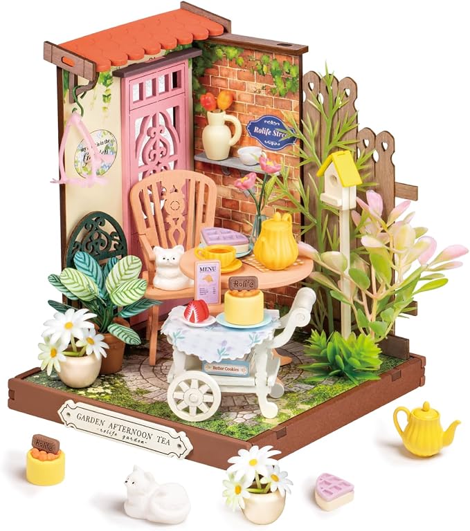 Rolife DIY Mini Building House Miniature Kit-Fancy Tea Yard, Miniature by Rolife
