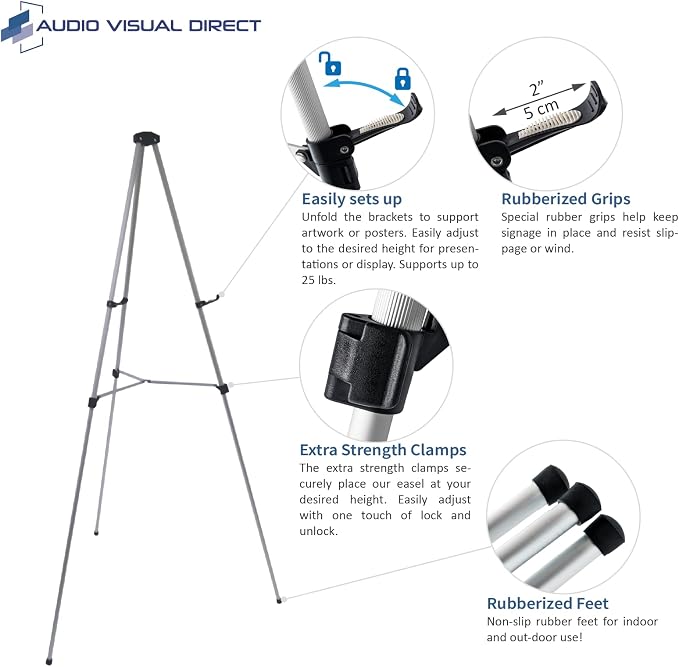 Lightweight Aluminum Telescoping Display Easel, 70 Inches - Image 2