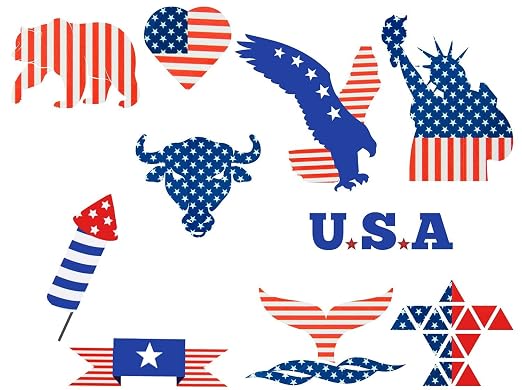 USA Iron On Flag Vinyl Sheets 6 Pcs 12'' x 10', Fourth of July Patriotic Navy - Image 4