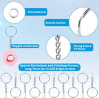 Paxcoo 50Pcs Keychains with Chain and 50 Pcs Jump Rings, Keychain Rings Kit - Image 6