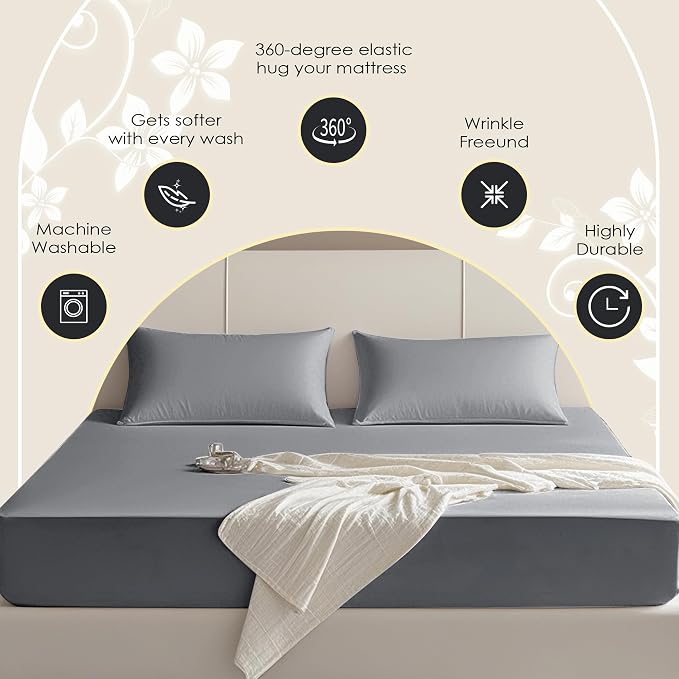 FreshCulture Queen Fitted Sheet Only – Premium Hotel-Quality Fitted Sheet - Image 4