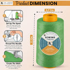 AK TRADING CO. 4-Pack Lime Green All Purpose Sewing Thread Cones of High - Image 2