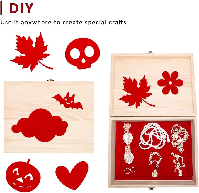 Caydo 12 Pieces Red Self Adhesive Felt Sheets, Adhesive Felt Sheet A4 Size | - Image 5