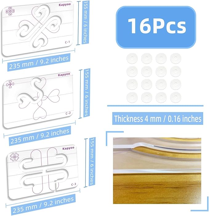 3Pcs Free Motion Quilting Templates - Image 2