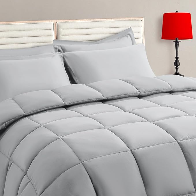 Light Grey Queen Size Comforter Set by TAIMITBedingSets