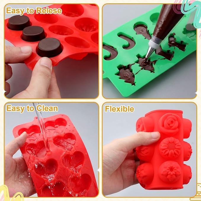 Lemonroad 12 Pcs Seasonal Silicone Mold Halloween Fall Christmas Candy Mold | - Image 3