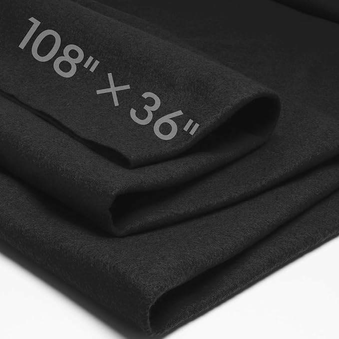 Black Fabric Sheet 108" X 36", 1.4mm Thick Large Soft Durable Flexible Craft by MITINU