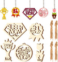 Mom Gift 40Pcs 5 Style Unfinished Wooden Mother's Day Ornaments DIY Craft by Tmflexe