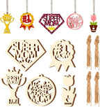 Mom Gift 40Pcs 5 Style Unfinished Wooden Mother's Day Ornaments DIY Craft by Tmflexe