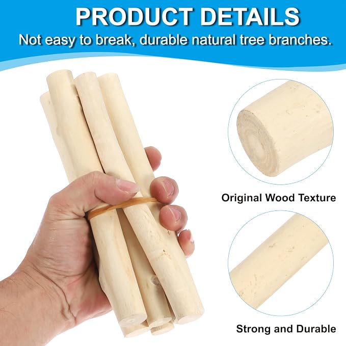PATIKIL 4 Pcs / 10cm Wood Log Sticks, 0.6-1.2inch in Diameter Natural Driftwood - Image 3