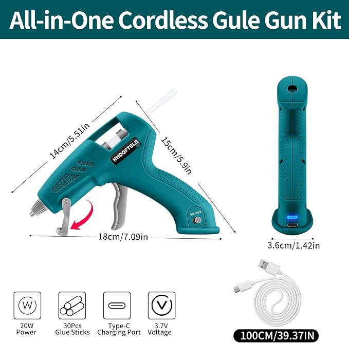 Cordless Hot Glue Gun, Fast Preheating - Image 3
