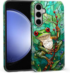 for Samsung Galaxy S25 FE Case, Frog Stained Glass Pattern Glossy 2 in 1 - Image 3