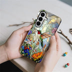 for Samsung Galaxy S26+ Case, Hummingbird Wildflower Stained Glass Pattern - Image 4
