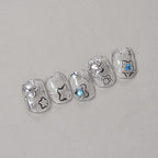 Star Nail Art Stickers Silver Star 5D Embossed Nail Decals - Image 8