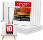 ESRICH Stretched Canvas for Painting 11x14 Inch, 10 Pack Blank Canvas -5/8 in by ESRICH