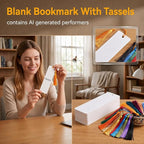 100Pcs Blank Bookmarks with Tassels, 400gsm Cardstock 5x15cm White Blank Paper - Image 5