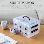 MyGift 11 Inch Clear Plastic Storage Box Container, Arts and Crafts Sewing - Image 4