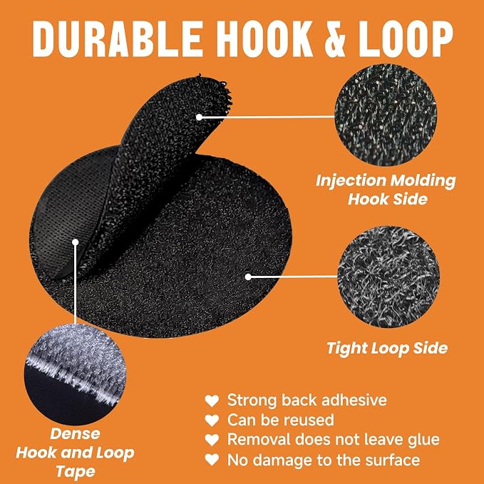 Self Adhesive Dots, Strong Adhesive 1000pcs 0.59" Diameter Sticky Nylon Dots - Image 3