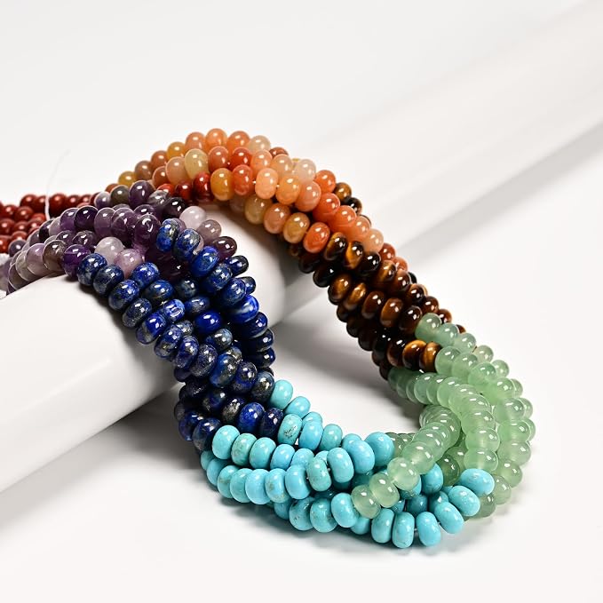 5x8mm Natural Rondelle Beads – Loose Gemstone Spacers - Image 4