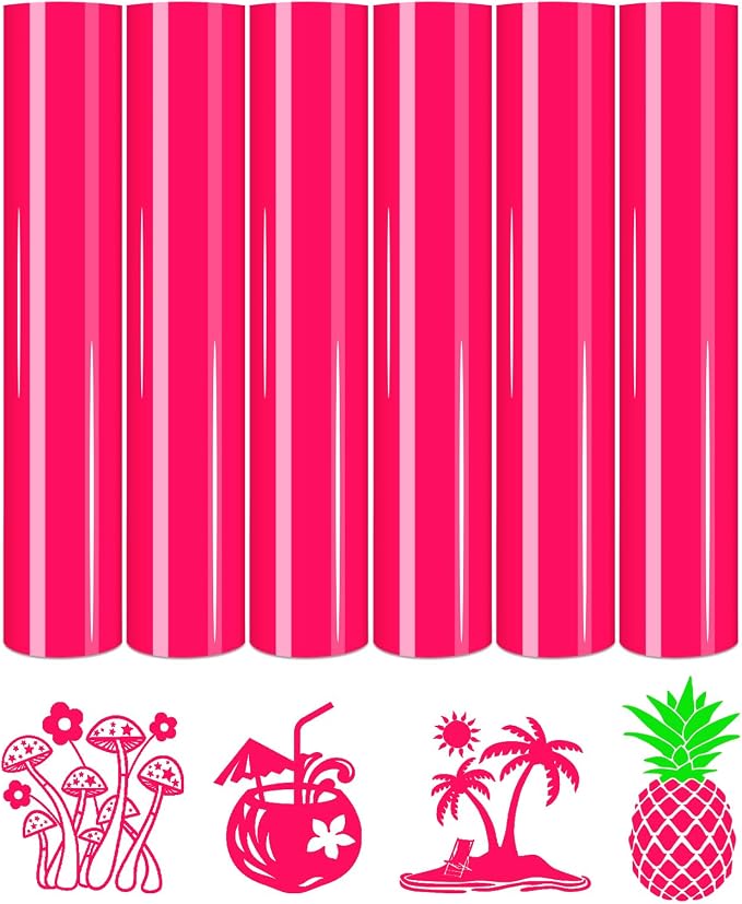 Tintnut Hot Pink Neon Heat Transfer Vinyl, easy cut & weed, stretch washable by Tintnut