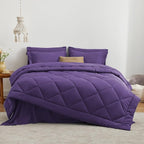 Love's cabin Twin Comforter Set Purple, 5 Pieces Twin Bed in a Bag, All Season - Image 2