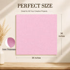 Baby Pink Large Felt Fabric 36" x 36", 1mm Stiff Felt Sheet, Nonwoven Fabric - Image 3