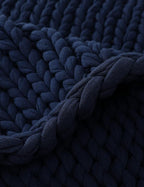 YnM 100% Cotton Weighted Blanket, Handmade Chunky Knitted Throw, No fillers - Image 4