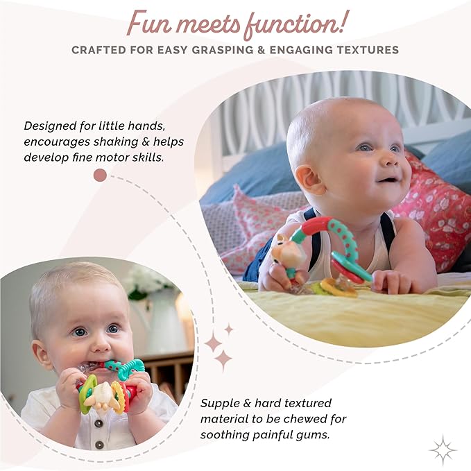 Sophie la girafe Multi-Textured Rattle | Light & Easy to Grasp | Awaken All 5 Senses