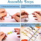beadable keychains Bulk 8pcs Blank Keychain Making Kit Keychains Accessories - Image 4