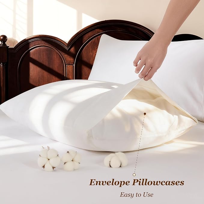 LBRO2M 100% Cotton Sheets Set Deep Pocket 24", 1000 Thread Count Queen Size 4 - Image 6