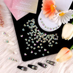 Allstarry 100pcs Flatback Rhinestones Heart-Shaped Irridescent Face Gems Eye - Image 7