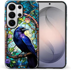 for Samsung Galaxy S26 Ultra Case, Crow Faux Stained Glass Pattern Glossy 2 in - Image 2