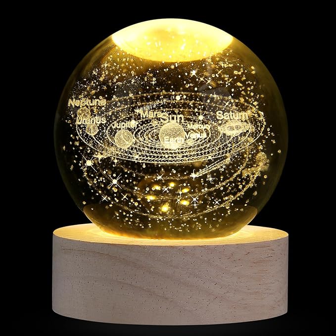 MAIBAOTA 3D Solar System Space Balls 2.4 Inches Crystal Ball Astronomy Decor by MAIBAOTA