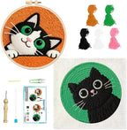 BEUNITONE 2Pcs Cute Cat Punch Needle Kit by BEUNITONE