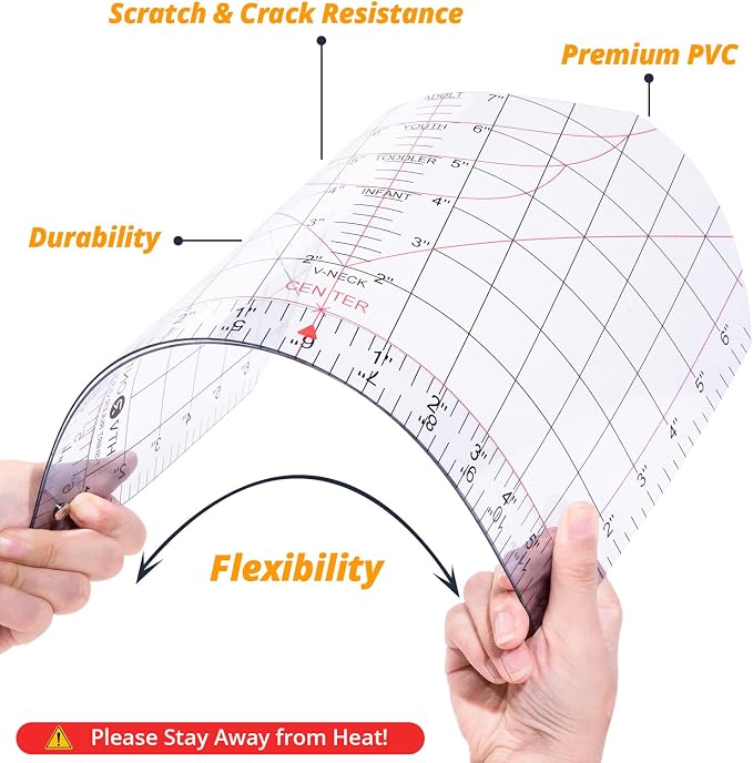 HTVRONT Tshirt Ruler Guide for Heat Press, Vinyl Alignment, Center Design | For - Image 9