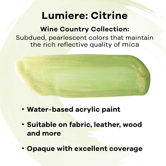 Jacquard Lumiere 8oz Fabric Paint Citrine - Image 2