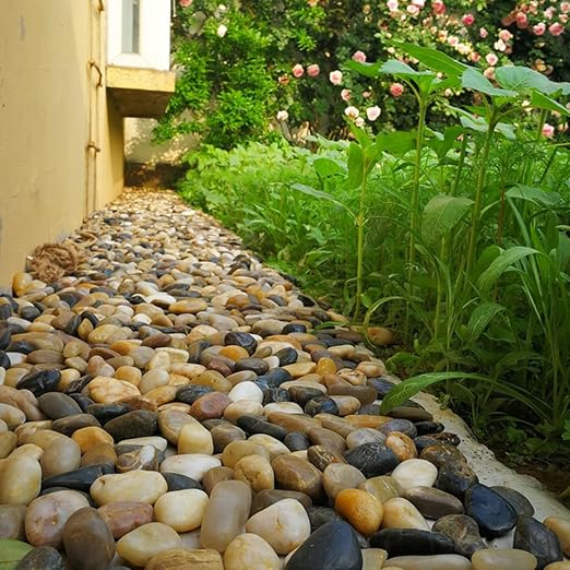 YISZM 40lbs Large River Rocks Decorative Pebbles, 2-3 Inch Mixed Color Pebbles - Image 3