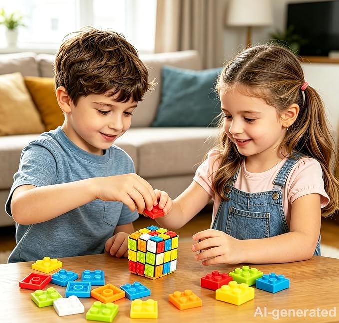 AMAZA 3x3 Speed Cube Stress Relief Fidget Toys Black 3x3x3 Magic Cube Puzzles - Image 2
