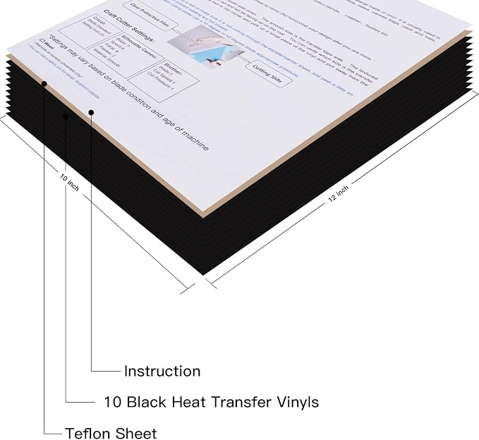 JANDJPACKAGING Black HTV Heat Transfer Vinyl - Image 2