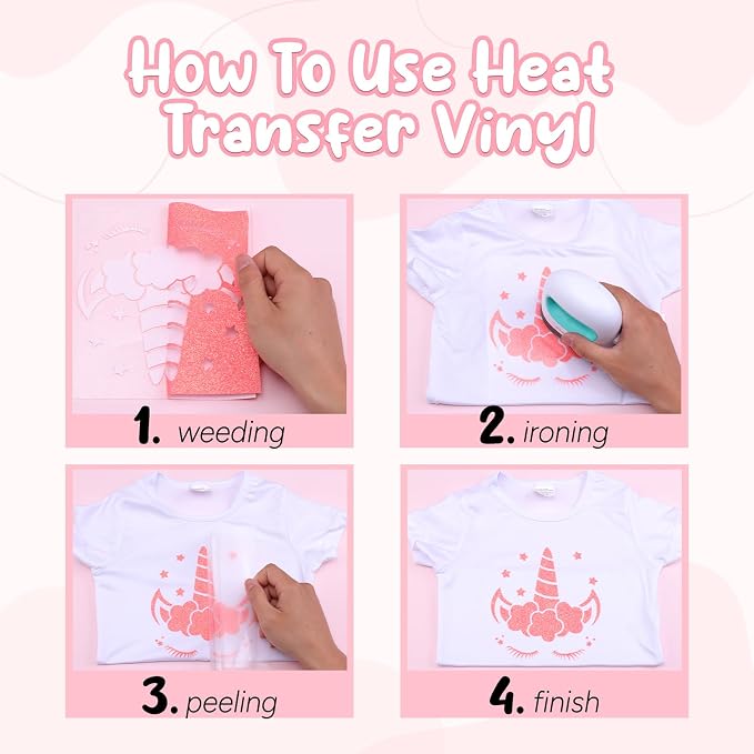 HTVSTD Glitter HTV Heat Transfer Vinyl 28 Sheets 12×10in Iron on Vinyl | - Image 3