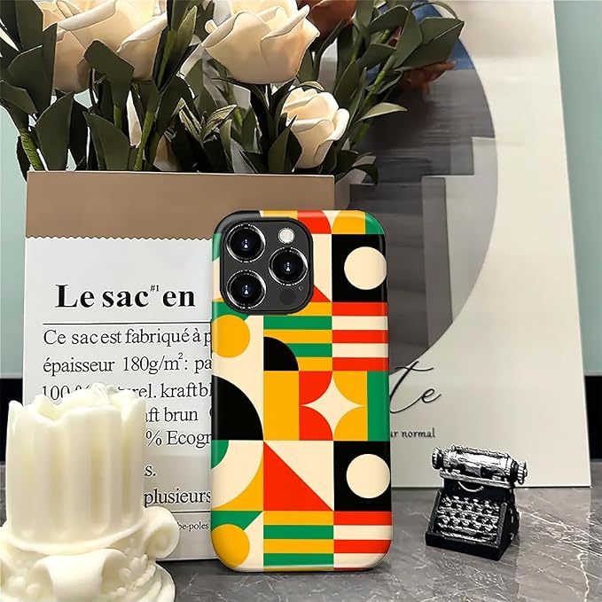 ZHEGAILIAN Case for iPhone 16 Pro, Geometric Colors Durable Shockproof Silicone - Image 7