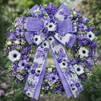 2.5 Inch Purple Floral Wired Edge Ribbon, Decorative Fabric Craft Ribbon - Image 5