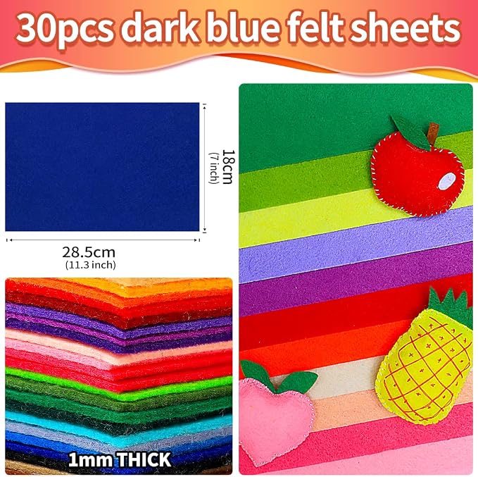 IOOLEEM Dark Blue Felt Sheets, Sewing - Image 2