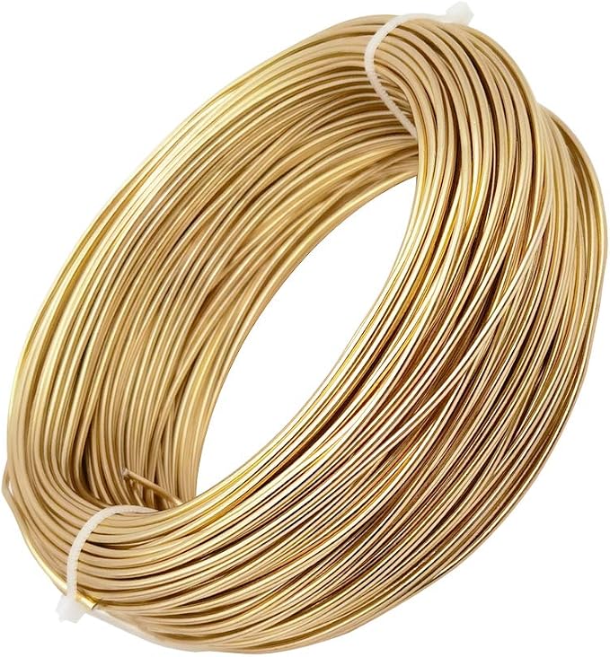 INSPIRELLE 15 Gauge 164 Feet KC Gold Aluminum Craft Wire Bendable Metal Wire by INSPIRELLE