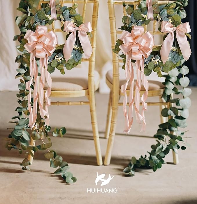 HUIHUANG Rose Gold Satin Wired Ribbon 1-1/2 inch Double-Sided Wire Edge Ribbon - Image 4