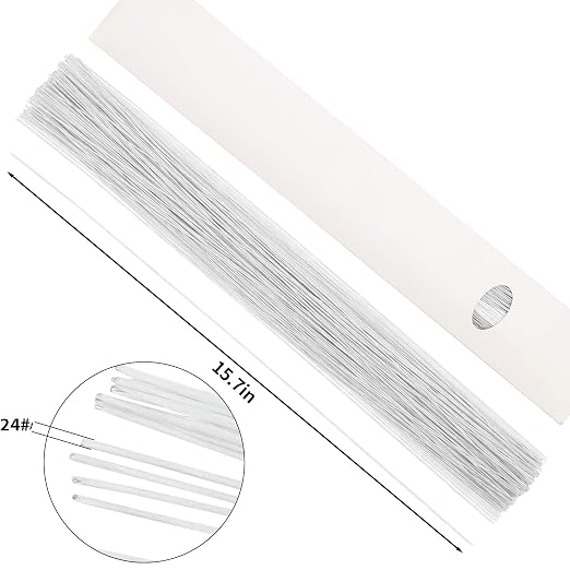CCINEE 24 Gauge White Floral Wire Stem - Image 2