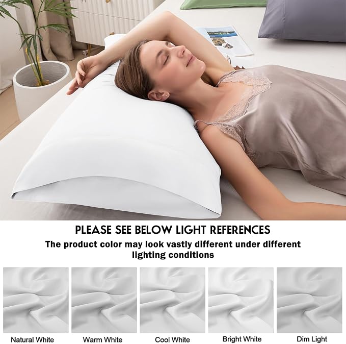 Pillowcases Queen Size 2 Pack, Cooling Viscose from Bamboo Pillow Cases - Image 6