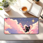 Anime Desk Mat, Cute Black Cat Game Mousepad, Full Deskmat, Extended Computer - Image 3